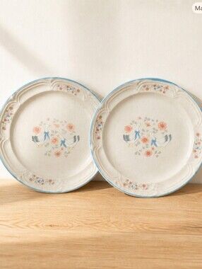 Vintage Made in Korea Goose Bread Plates – Blue Ribbon Farmhouse Décor Set of 2